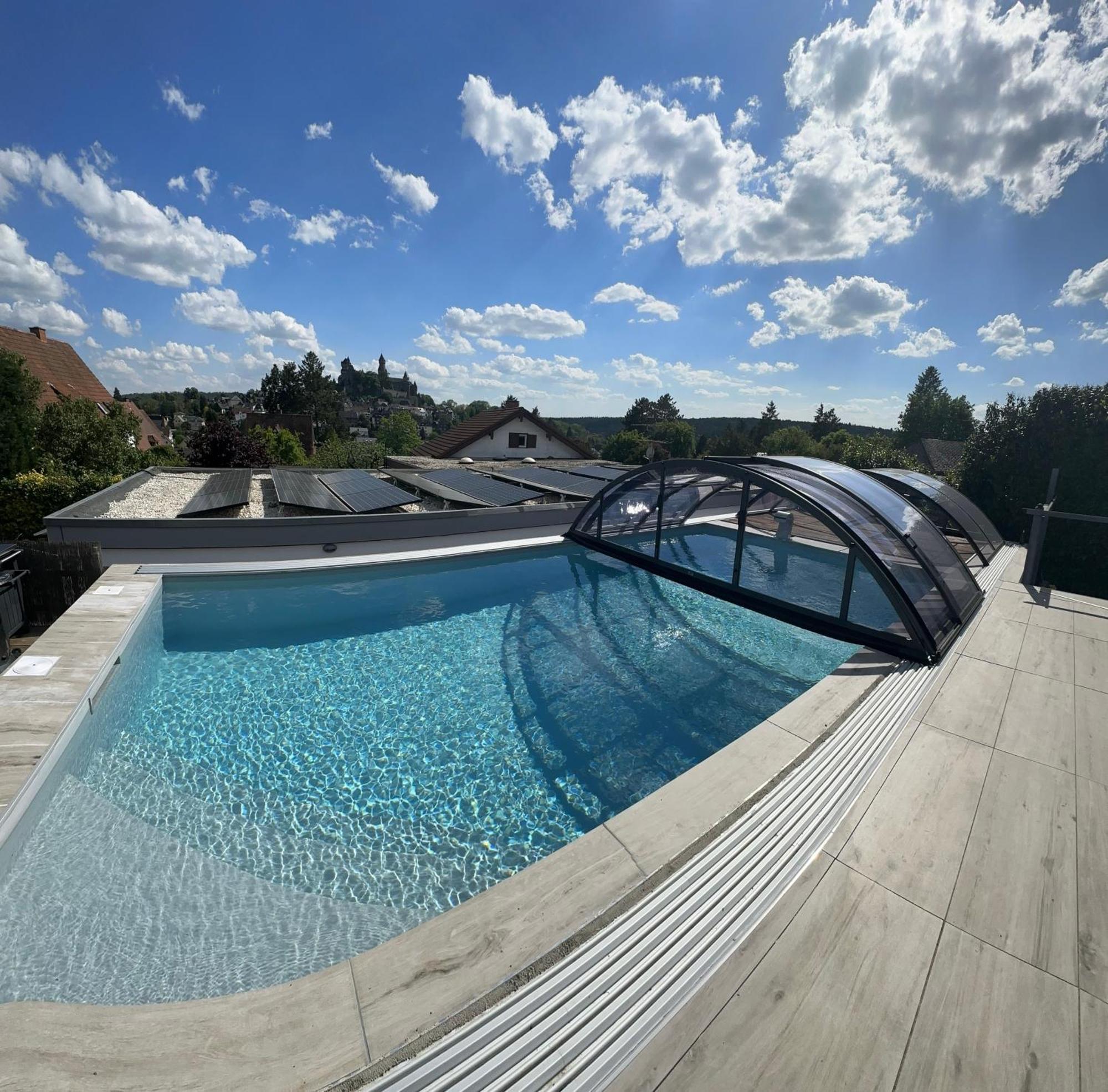 Ferienwohnung Schlossblick - 4 Sterne Sauna Pool Whirlpool Exklusiv 바라운펠츠 외부 사진